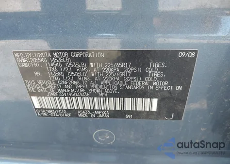 2009 Toyota Rav4 from USA, damaged, VIN JTMBF33V195003036